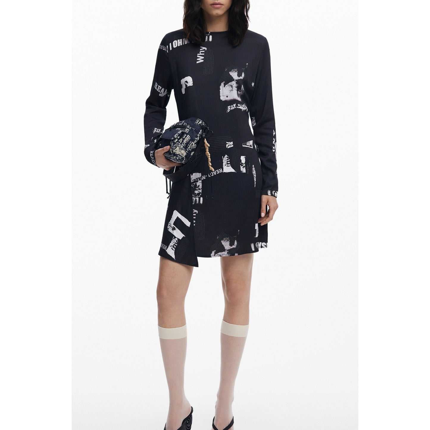 Desigual Rochie 25WWVW29 NEGRU