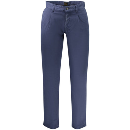 Boss Pantaloni casual 50559299CHINOPLEATED1 BLEUMARIN