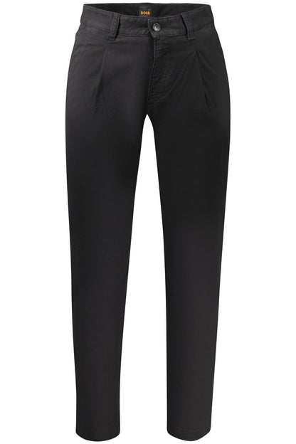 Boss Pantaloni casual 50559299CHINOPLEATED1 NEGRU
