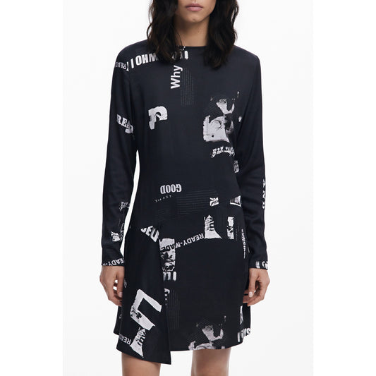 Desigual Rochie 25WWVW29 NEGRU