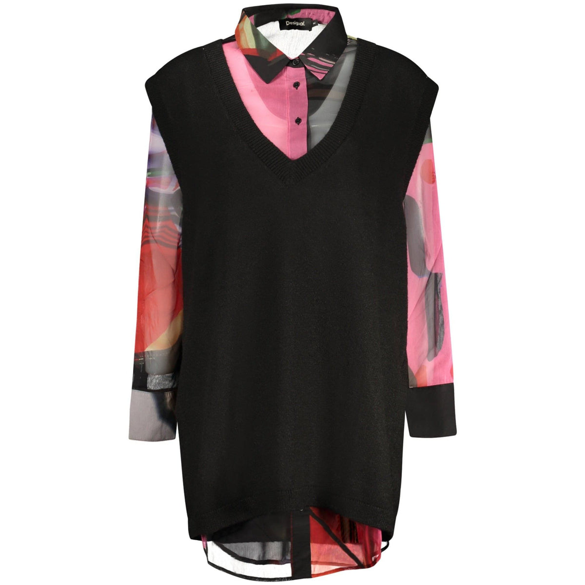 Desigual Cămașă 26WWVW43 NEGRU