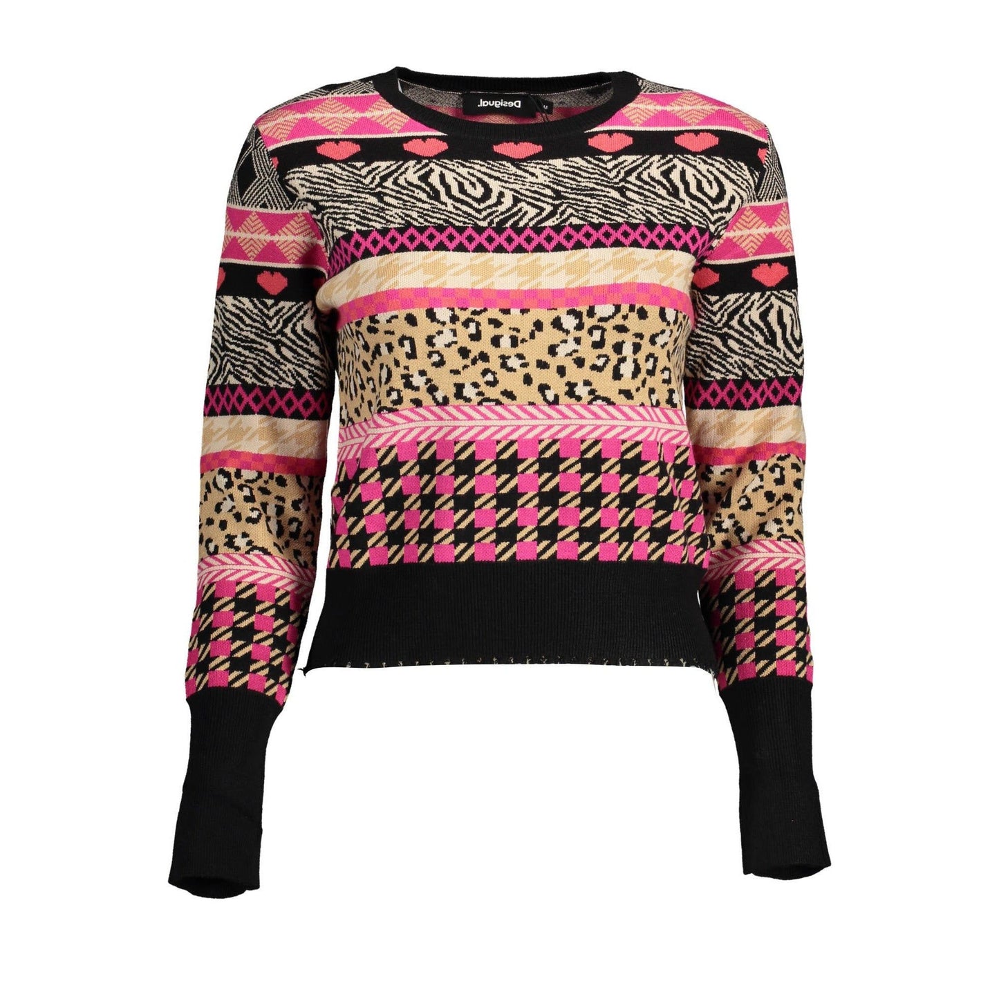 Desigual Pulover 22WWJF72 NEGRU