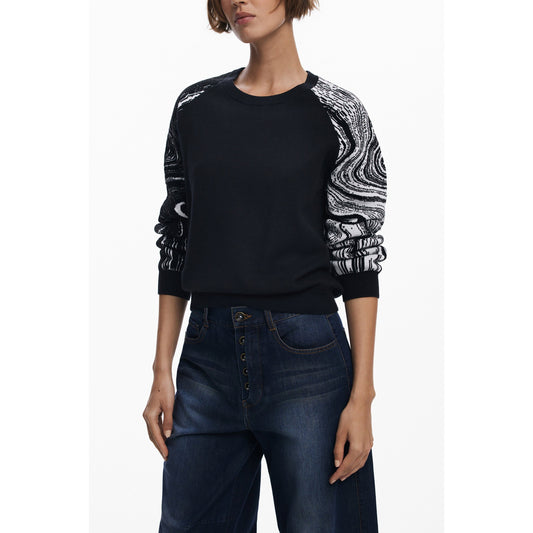 Desigual Pulover 25WWJF28 NEGRU