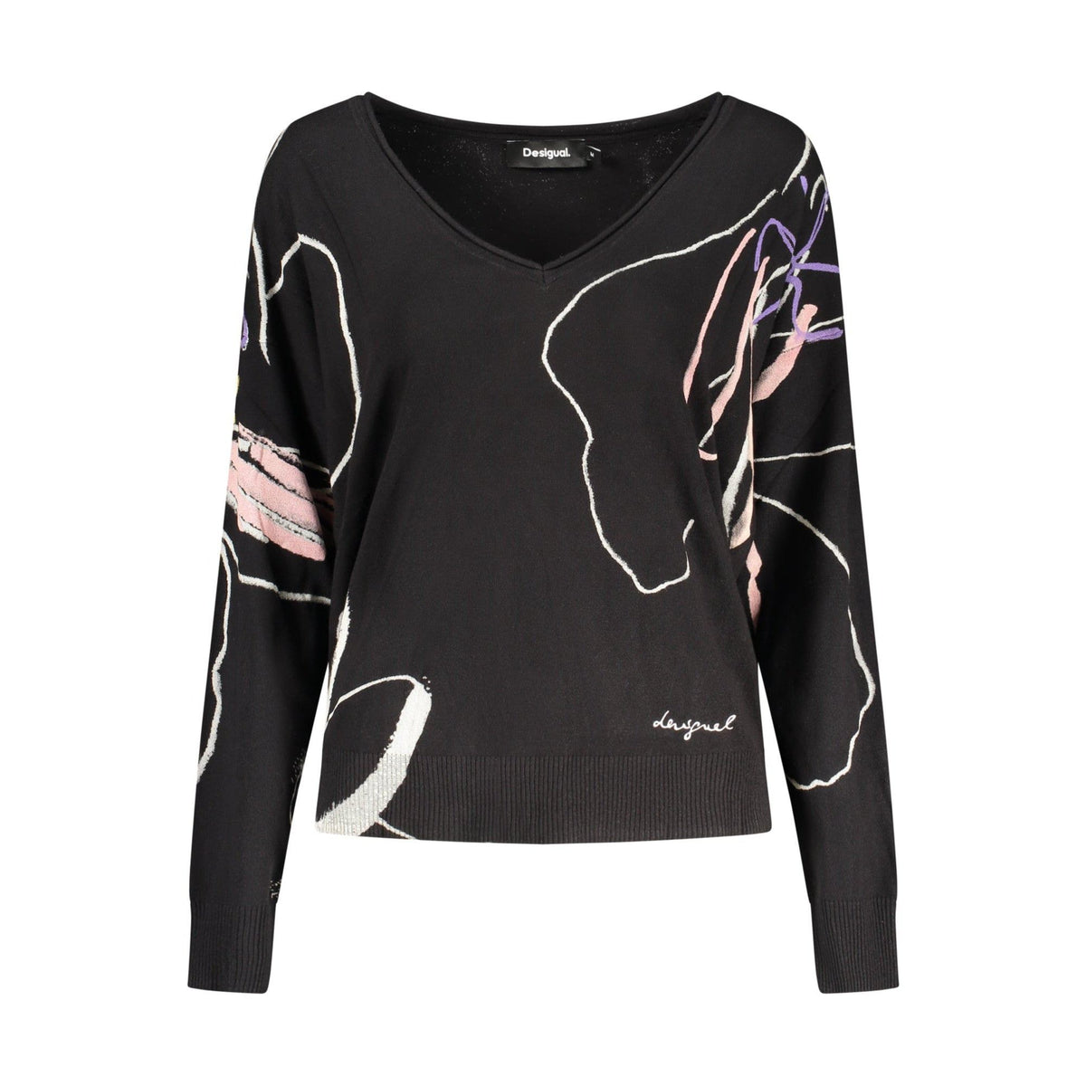 Desigual Pulover 26WWJF29 NEGRU