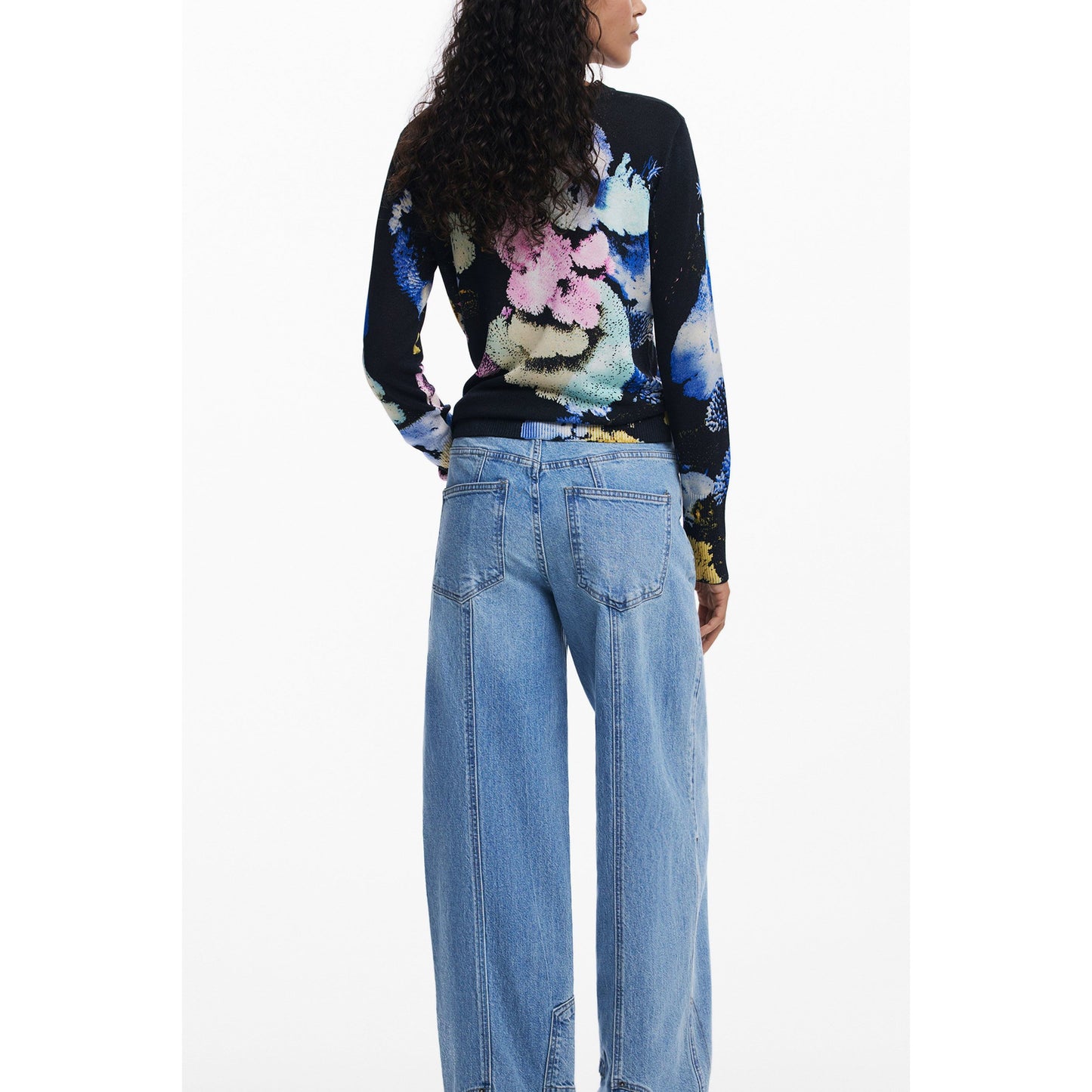 Desigual Pulover 25WWJF46 NEGRU
