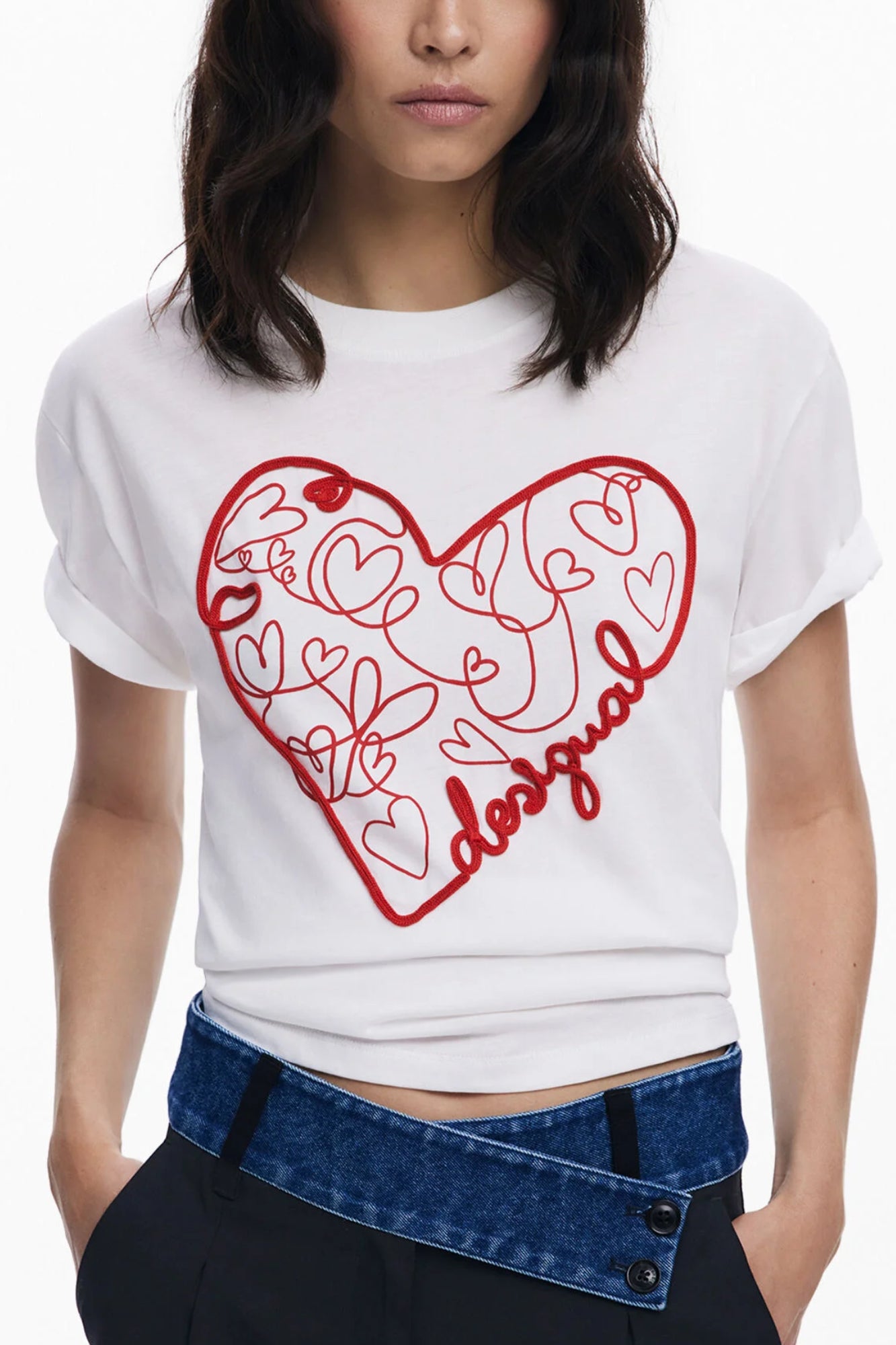 Desigual Tricou 25WWTK50 ALB