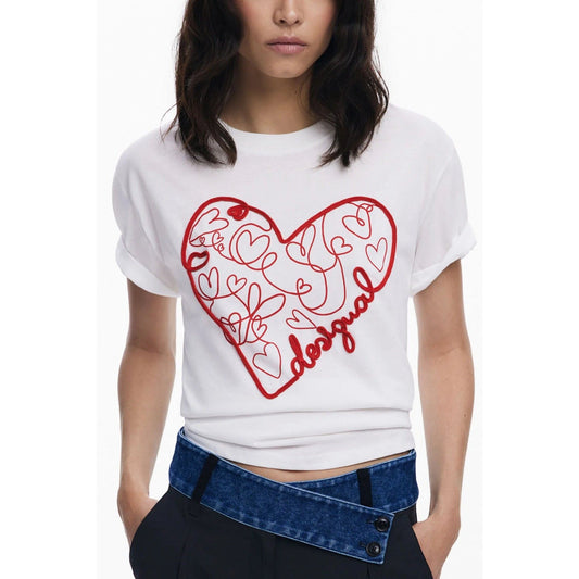 Desigual Tricou 25WWTK50 ALB