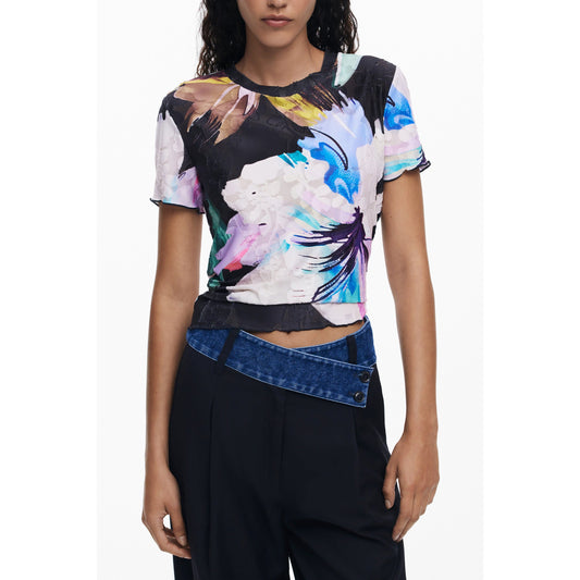 Desigual Tricou 25WWTK52 NEGRU