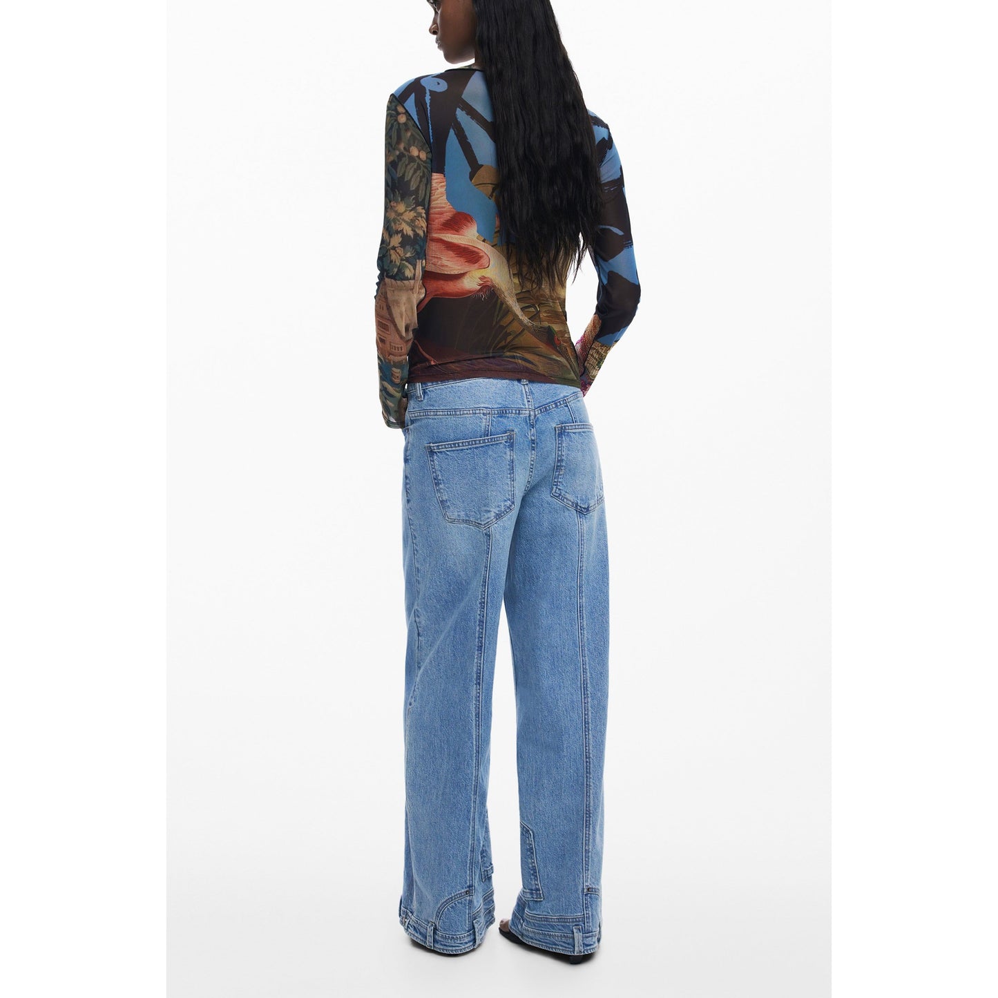 Desigual Tricou 25WWTK39 NEGRU