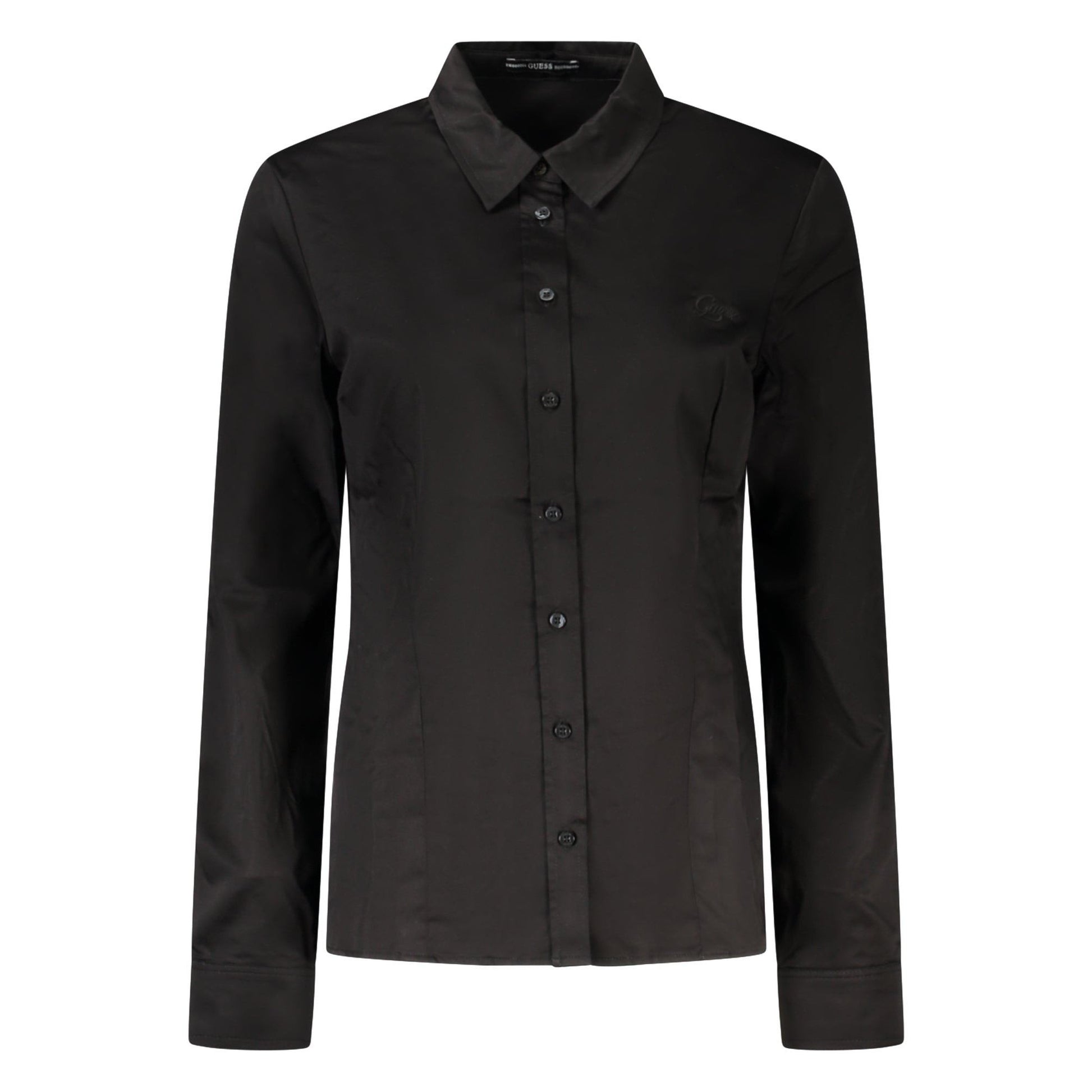 Guess Jeans Cămașă W2YH41WAF10 NEGRU