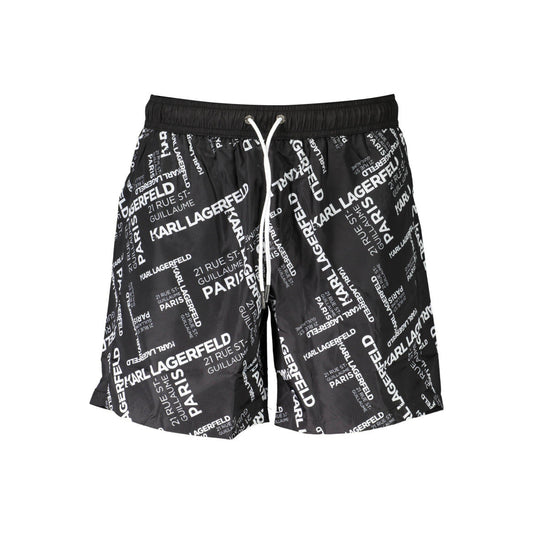 Karl Lagerfeld Pantaloni de baie KL20MBM08 NEGRU
