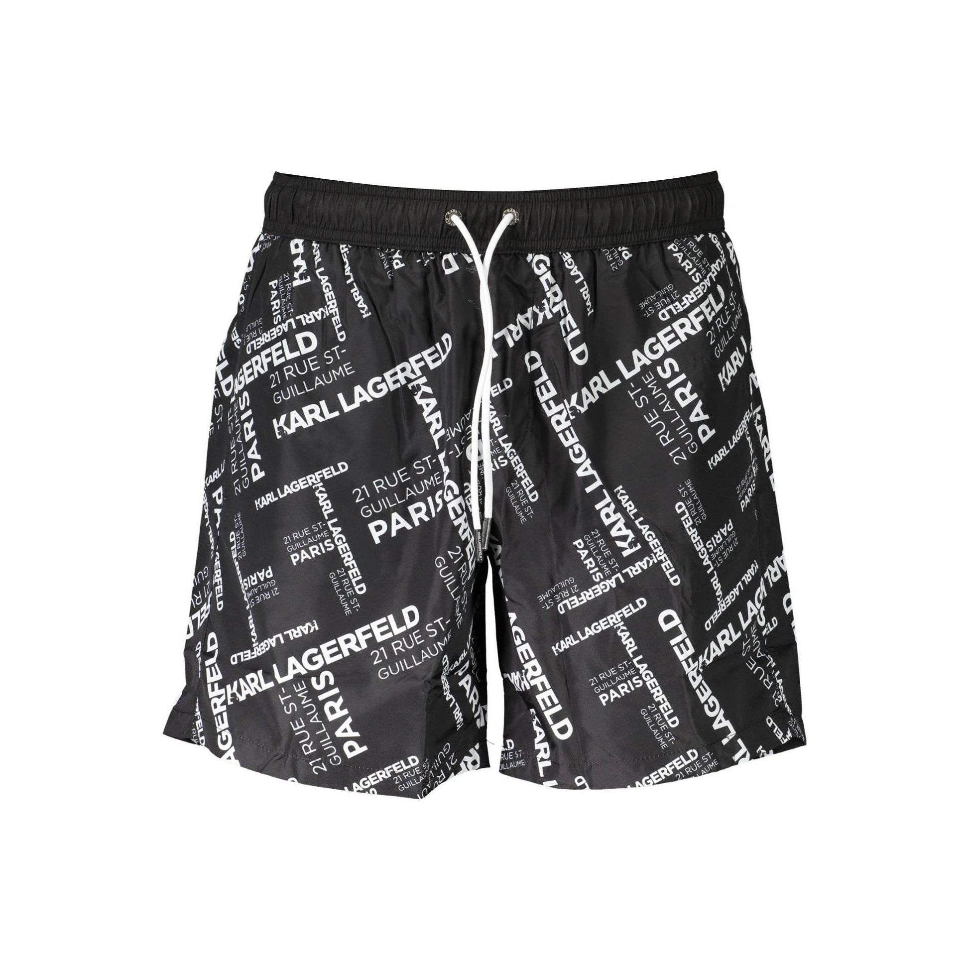 Karl Lagerfeld Pantaloni baie KL20MBM08 NEGRU