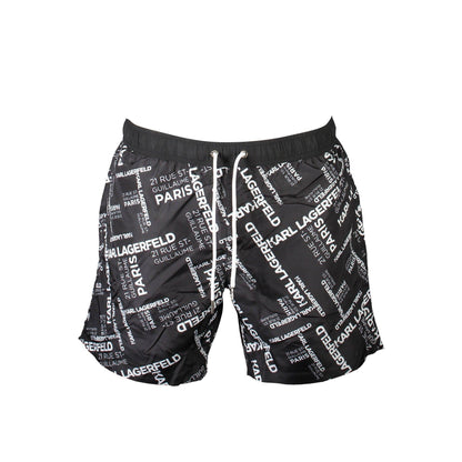 Karl Lagerfeld Pantaloni baie KL21MBM14 NEGRU