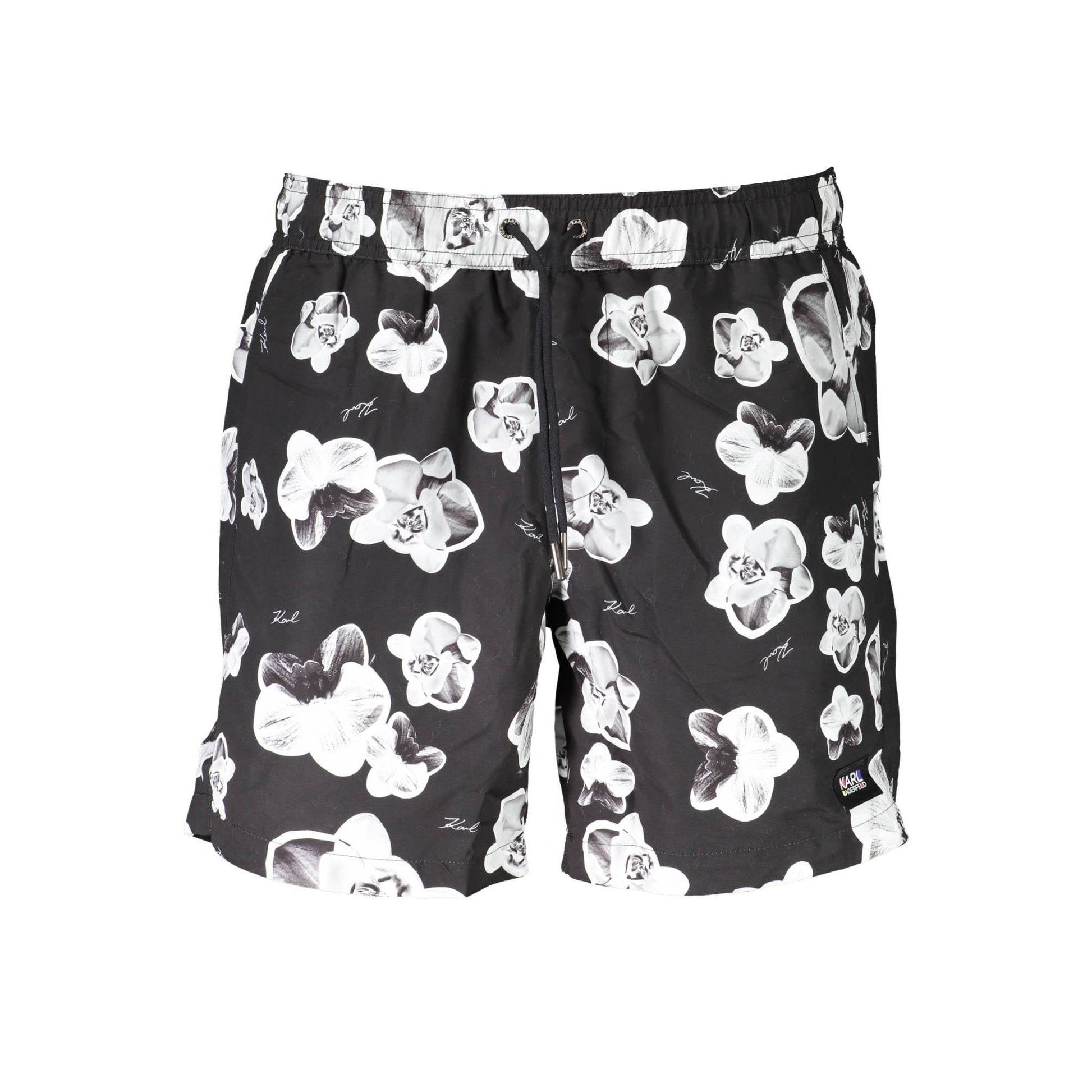 Karl Lagerfeld Pantaloni baie KL20MBM12 NEGRU