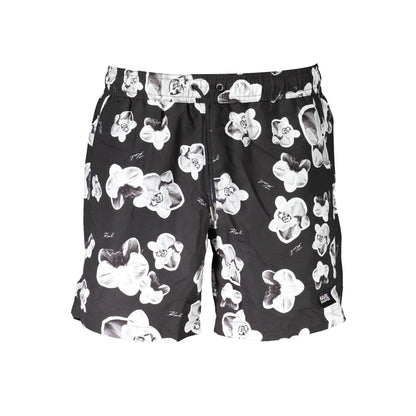 Karl Lagerfeld Pantaloni baie KL20MBM12 NEGRU