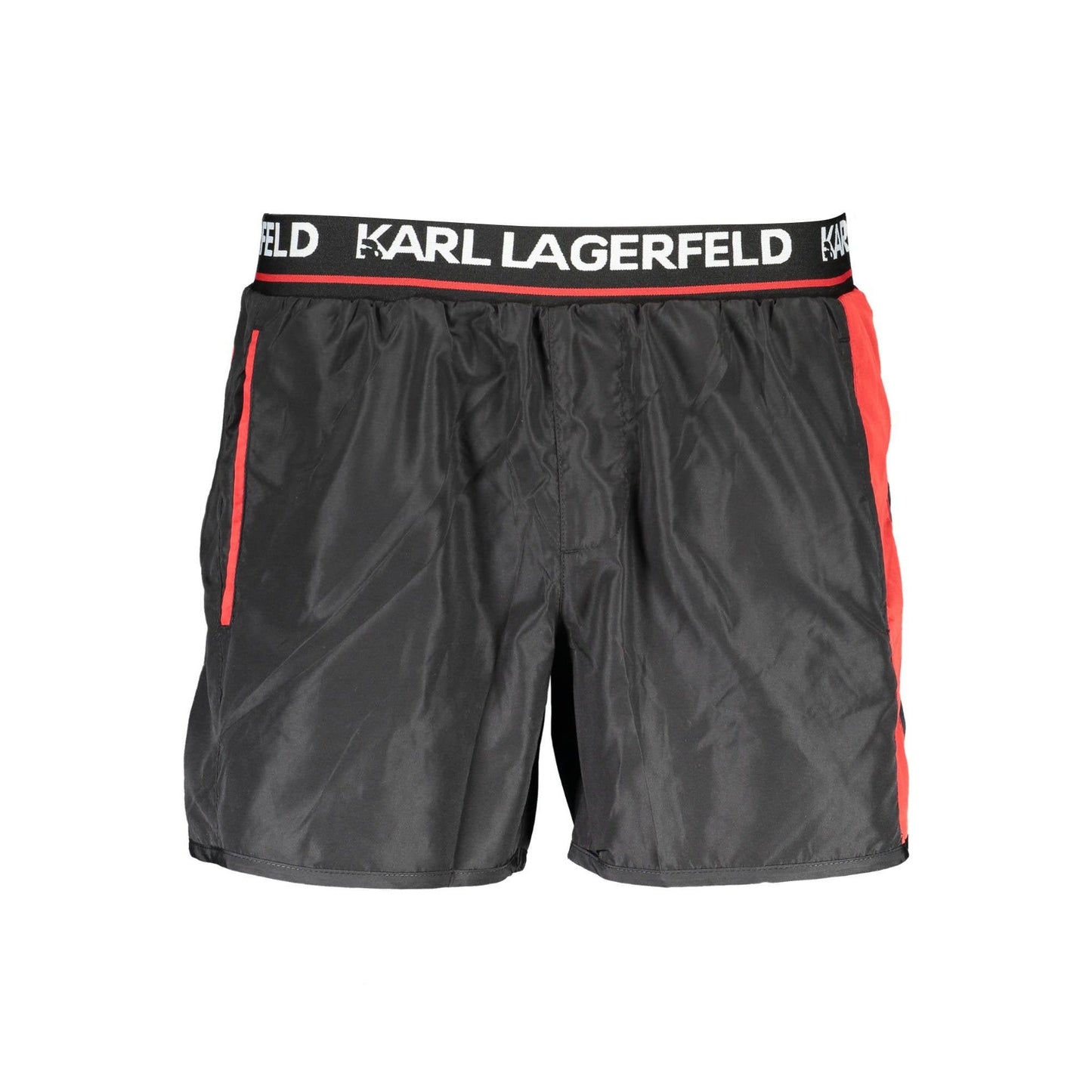 Karl Lagerfeld Pantaloni baie KL21MBS04 NEGRU