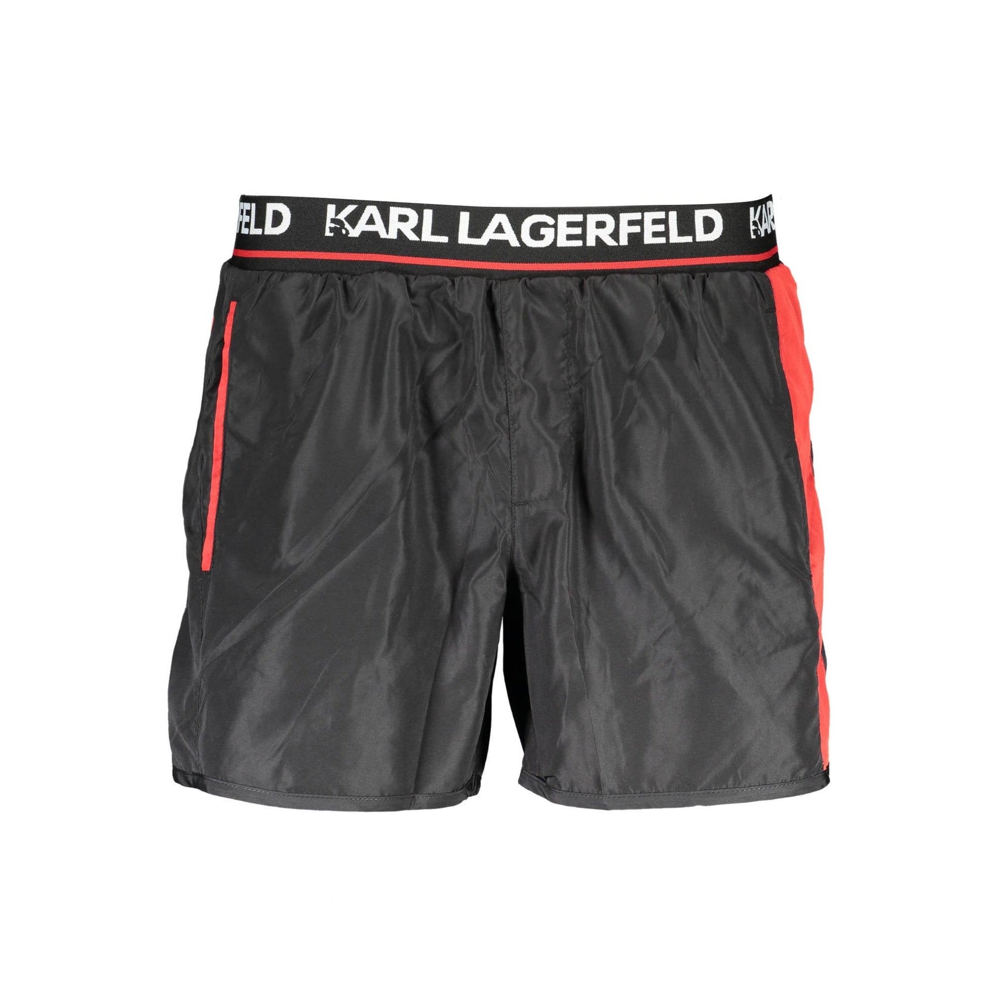 Karl Lagerfeld Pantaloni baie KL21MBS04 NEGRU