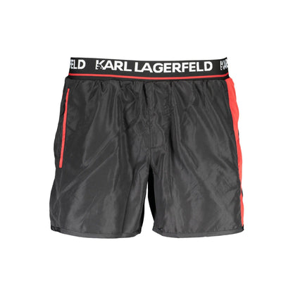 Karl Lagerfeld Pantaloni baie KL21MBS04 NEGRU