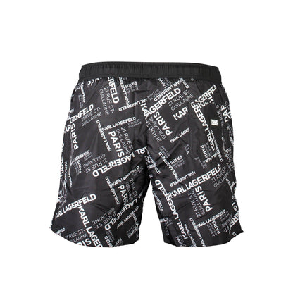 Karl Lagerfeld Pantaloni baie KL21MBM14 NEGRU