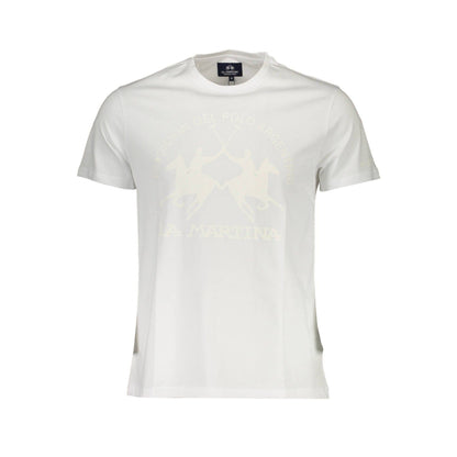 La Martina Tricou XMR005JS206 ALB