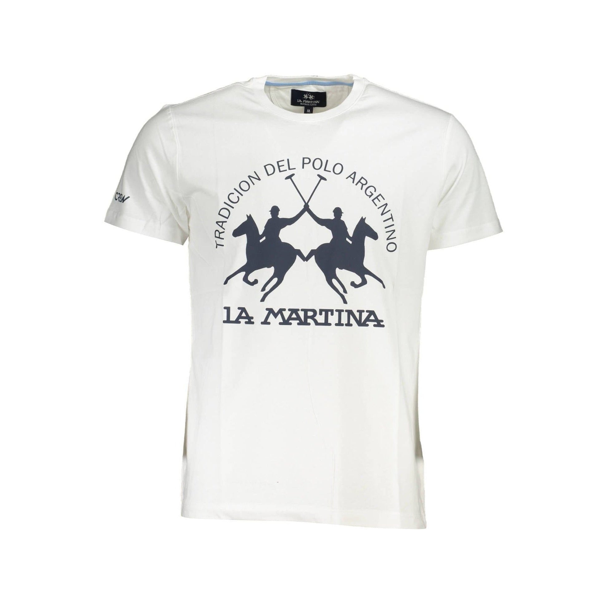 La Martina Tricou XMR011JS206 ALB
