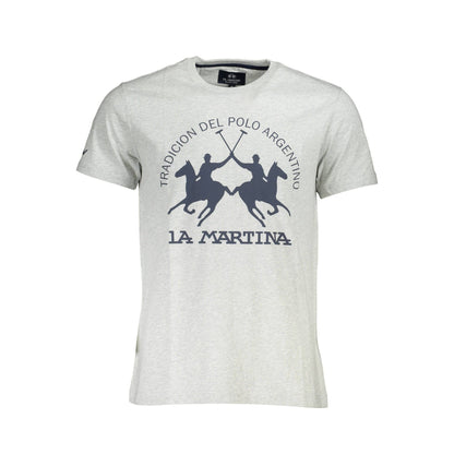 La Martina Tricou XMR011JS206 GRI