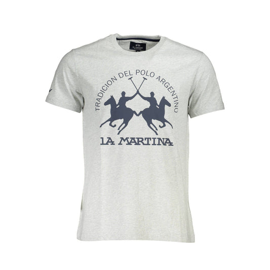 La Martina Tricou XMR011JS206 GRI